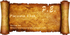 Paczona Elek névjegykártya