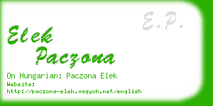 elek paczona business card